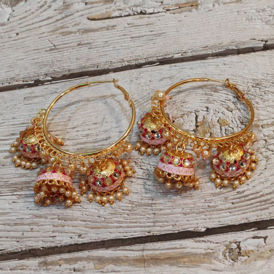 SHOLE PINK BIG BALI EARRING
