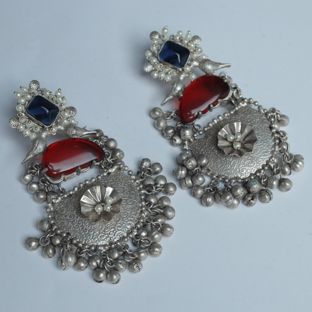 IDIL BLUE-RED EARRING
