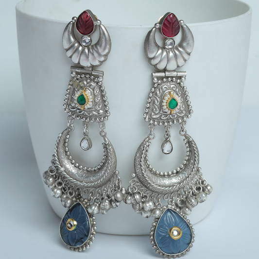 SUKOON RED-BLUE EARRING