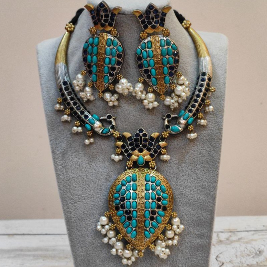 Turquoise Kamal Kali jewellery set