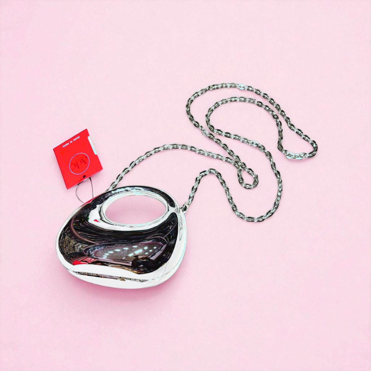 Silver tinny creacent bag