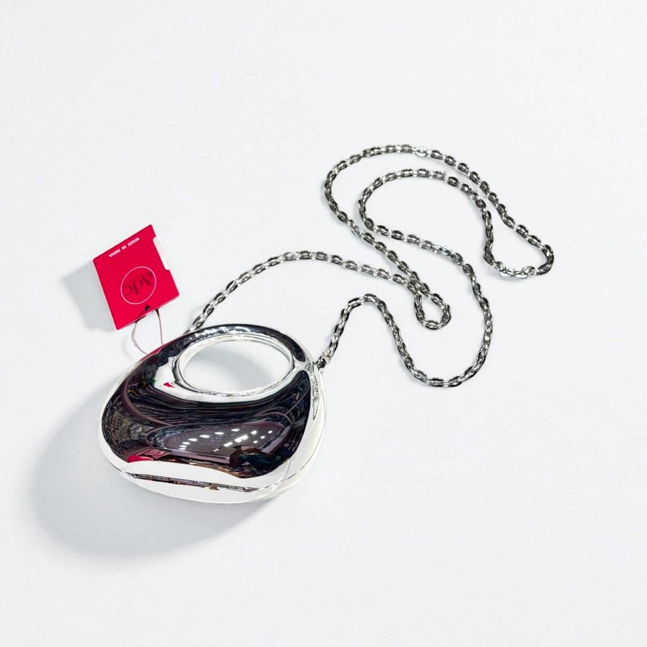 Silver tinny creacent bag