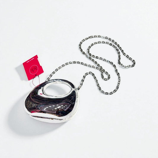 Silver tinny creacent bag