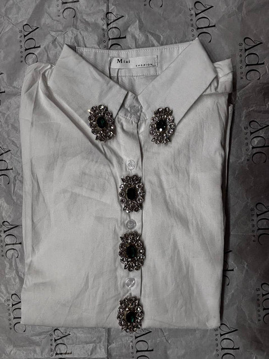 white Maasha korean shirt
