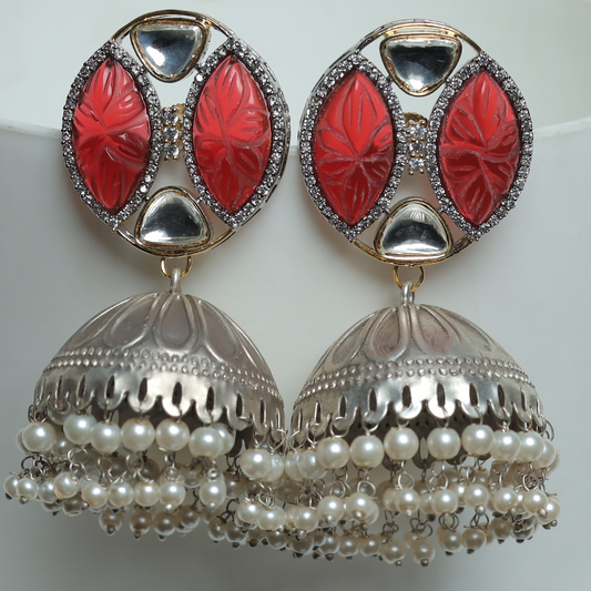 RUPASI RED JHUMKA