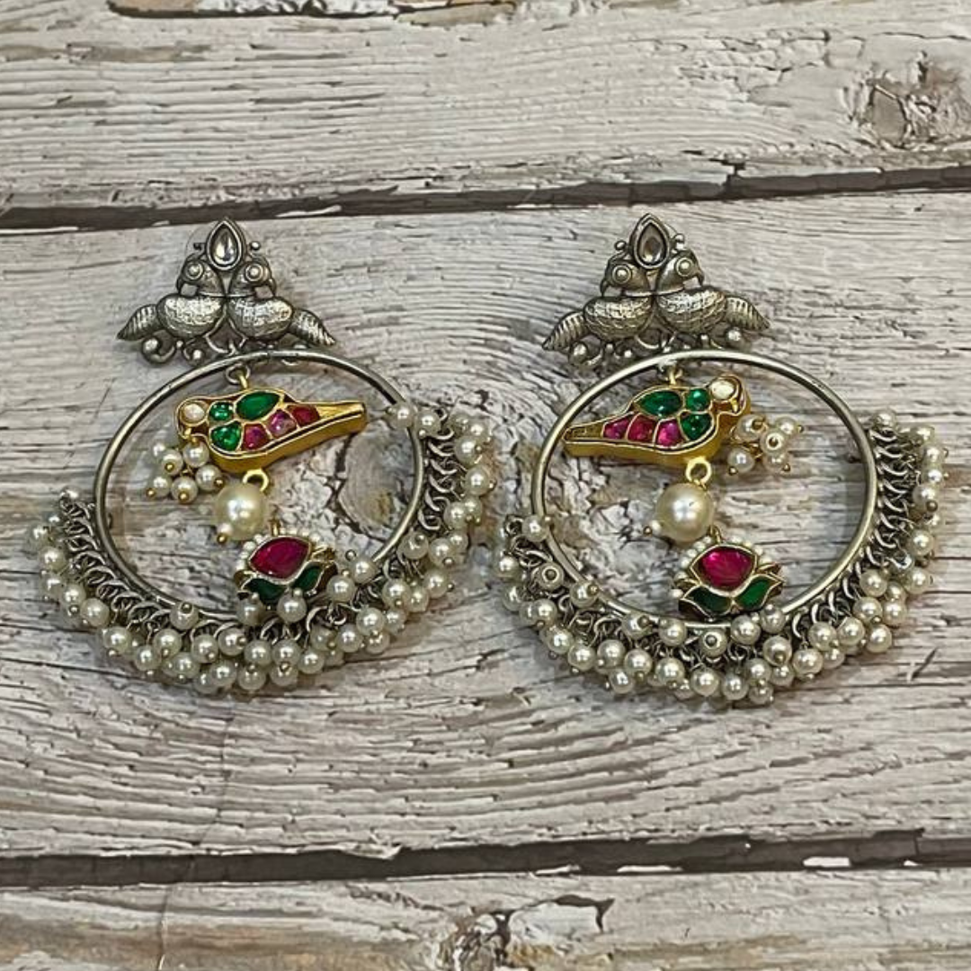 SONCHIRAIYA SILVER CHANDBALI EARRING