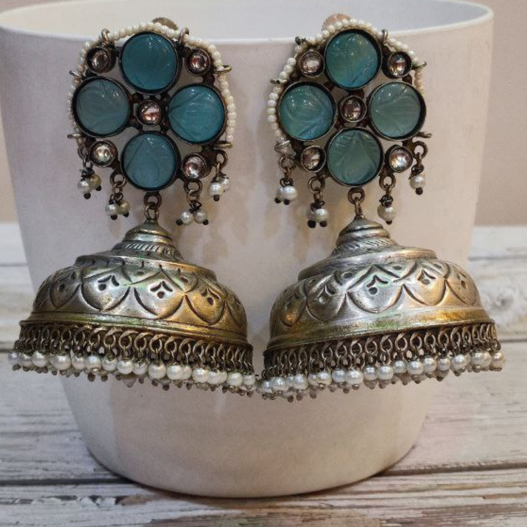 CHOSAR AQUA JHUMKA