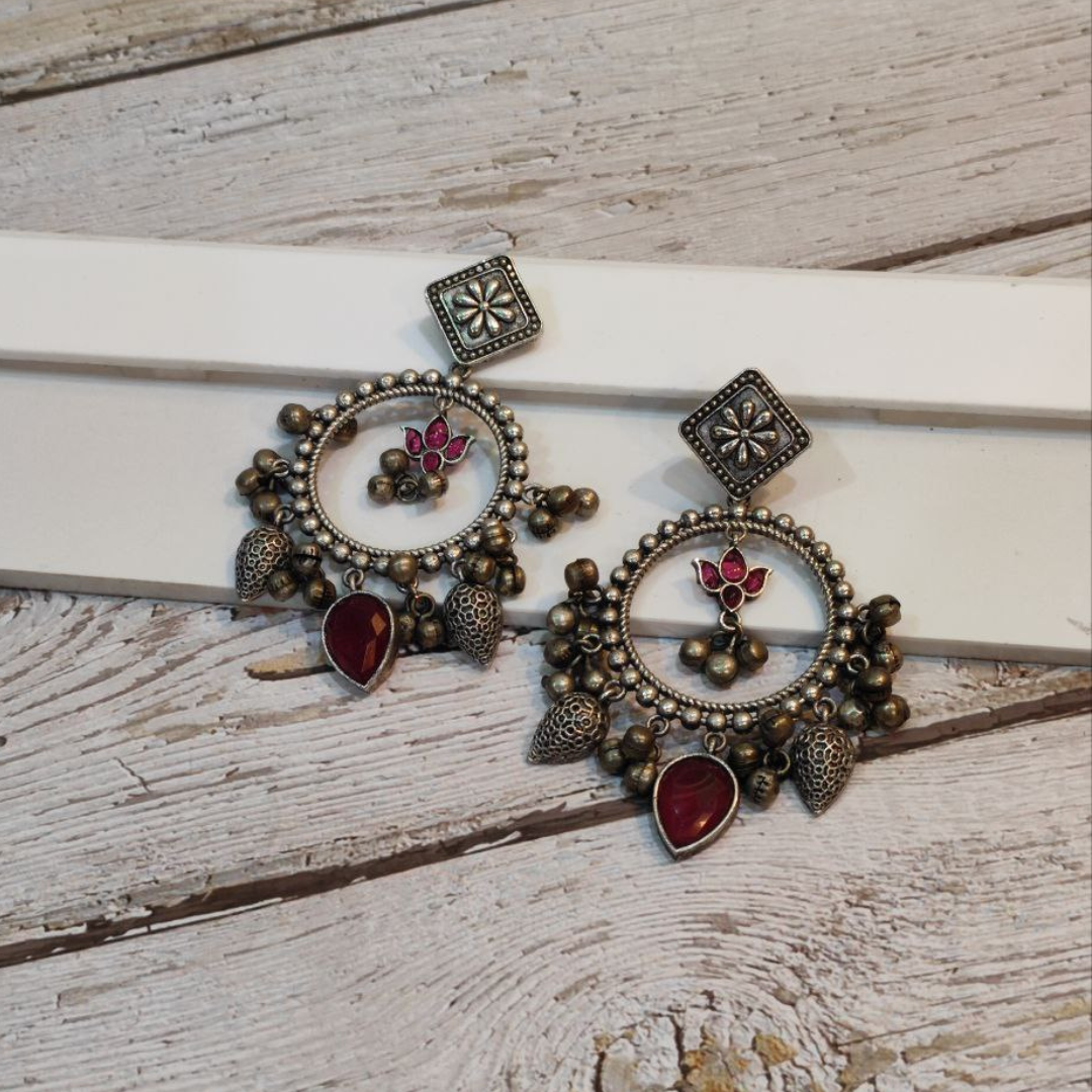 DHOLA MARU RED EARRING