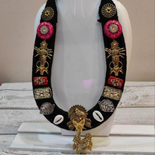 Black ganpati necklace