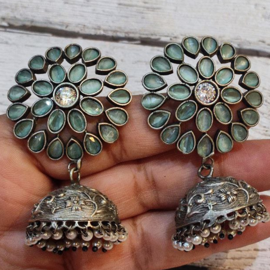 LUXURY  SPARK AQUA JHUMKA