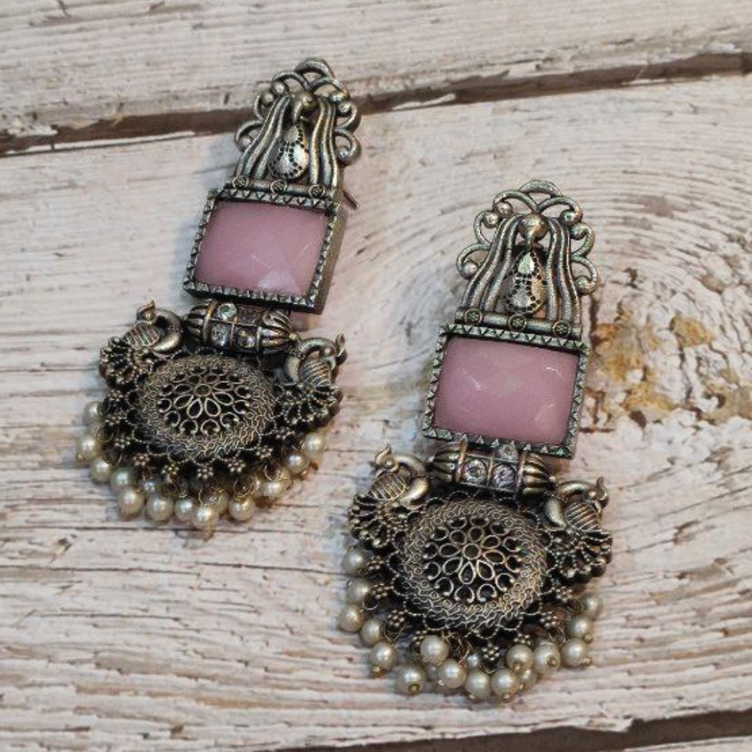 MAYURMOHINI PINK EARRING