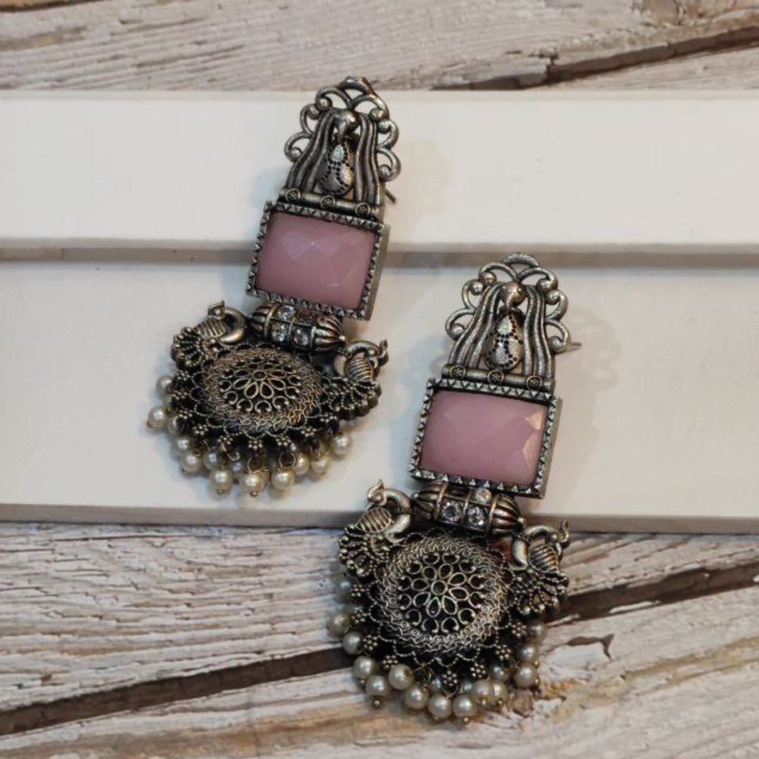 MAYURMOHINI PINK EARRING