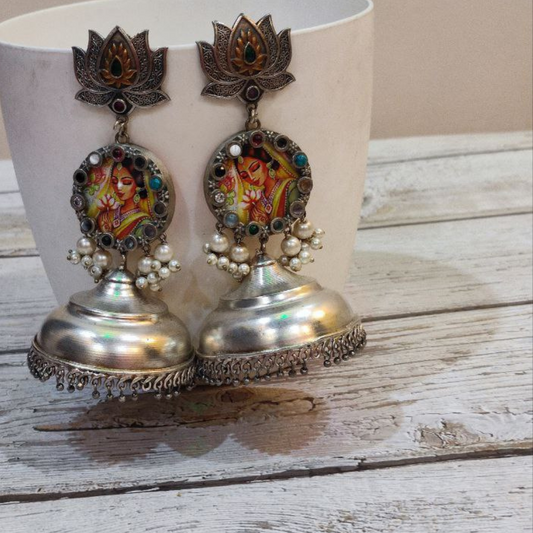 MEERA LOTUS YELLOW EARRING