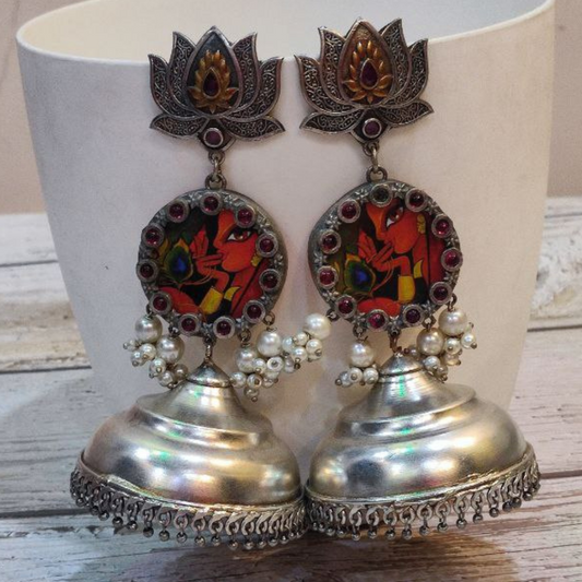 MEERA LOTUS ORANGE JHUMKA