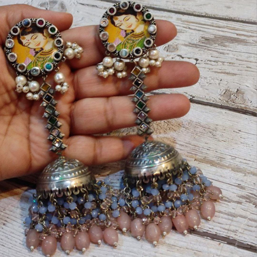 MEERABAI YELLOW JHUMKA