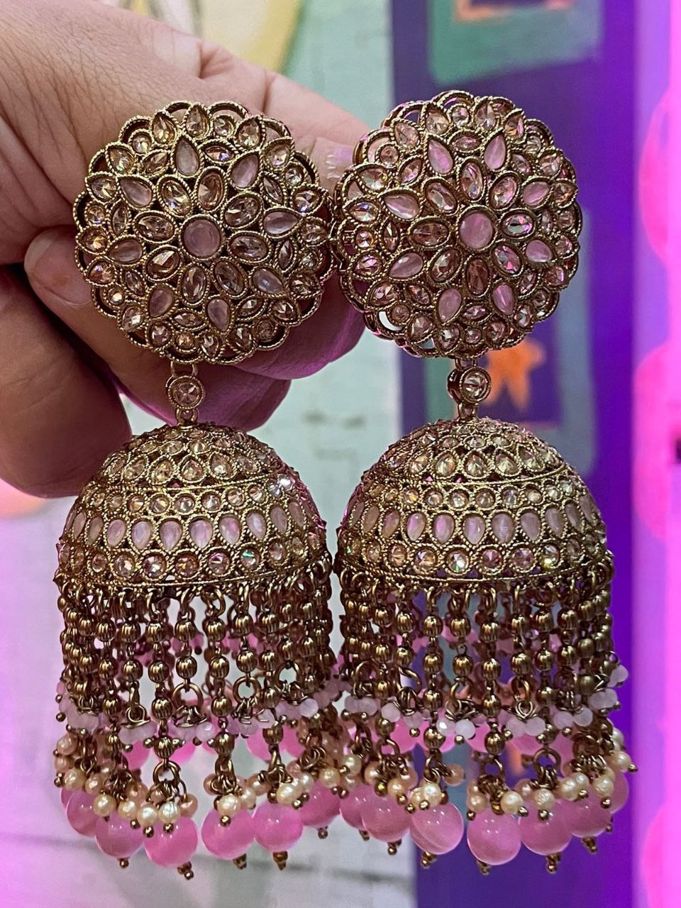 MEHANDI PINK NOORJAHAAN JHUMKA