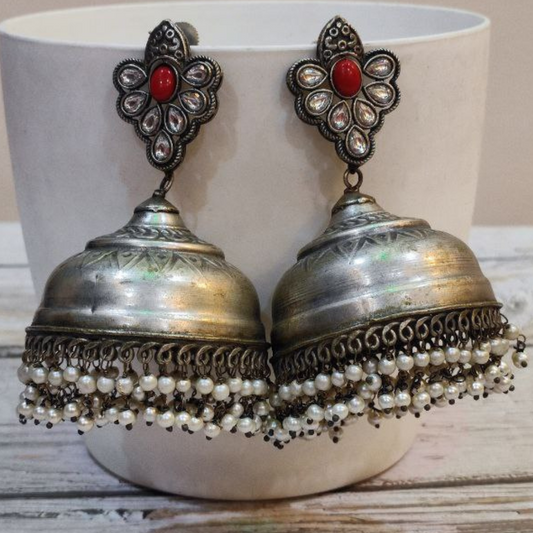 NIHAAR RED JHUMKA