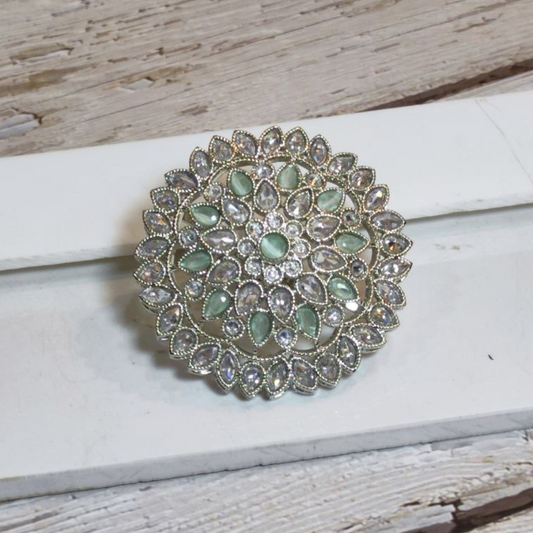 PADMANI MINT-GREEN REVERSE AD RING