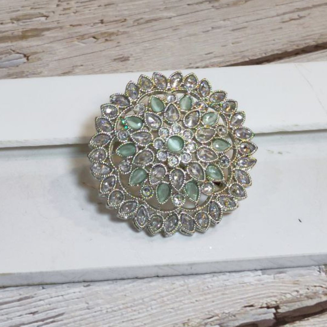 PADMANI MINT-GREEN REVERSE AD RING