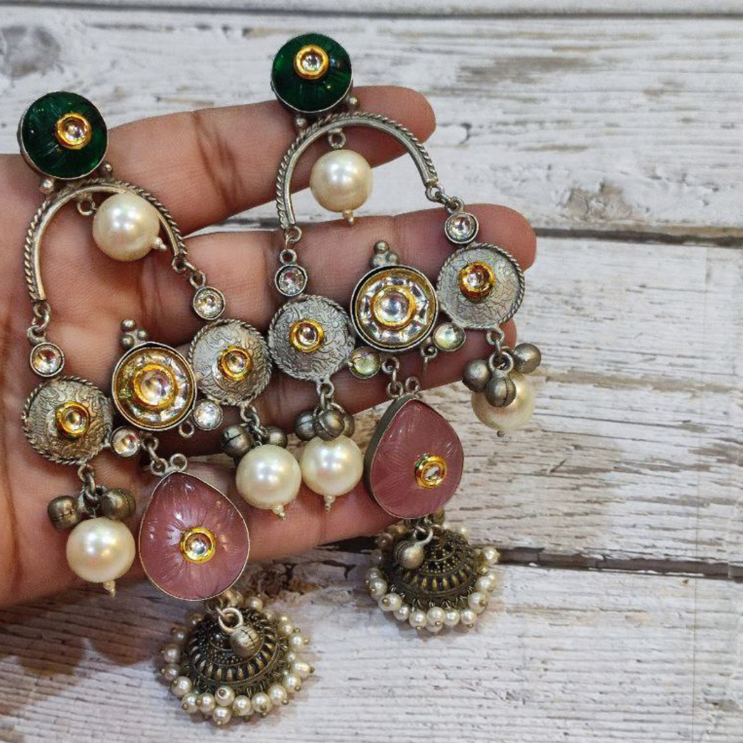 PATAKA GREEN-PINK EARRING