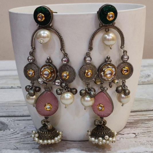 PATAKA GREEN-PINK EARRING