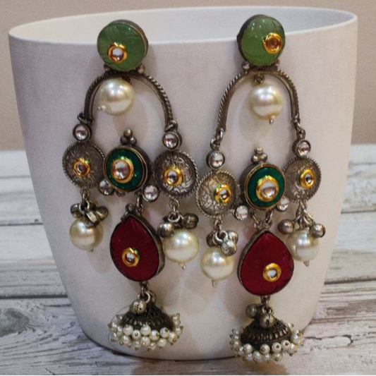 PATAKA MINTGREEN-RED EARRING