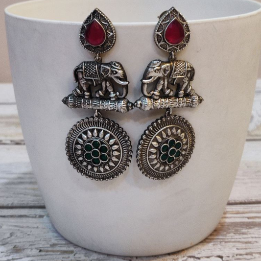 GAJENDRA PINK-GREEN EARRING