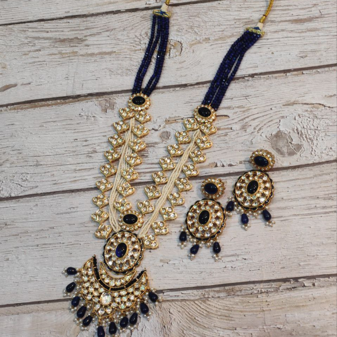 VASUNDHARA BLUE TYAANI KUNDAN NECKLACE
