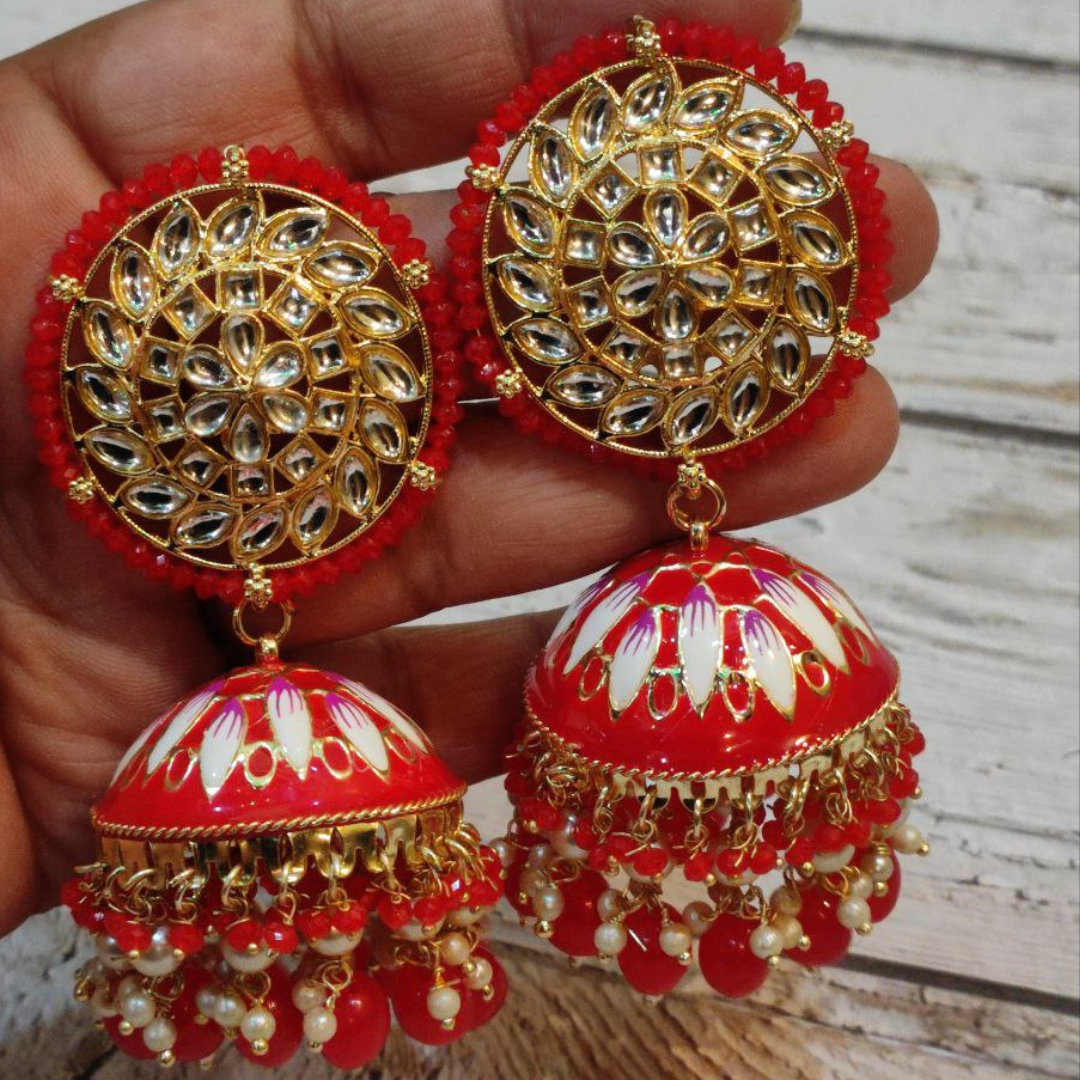 VASUKI RED EARRING