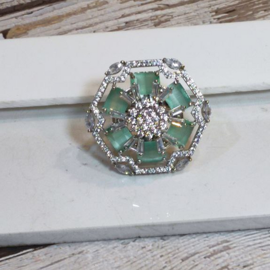DIANA MINT-GREEN (R) AD RING