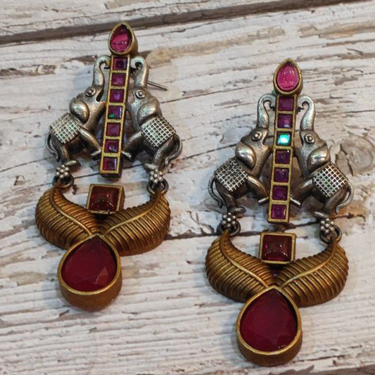 GAJGAMINI RANI PINK EARRING