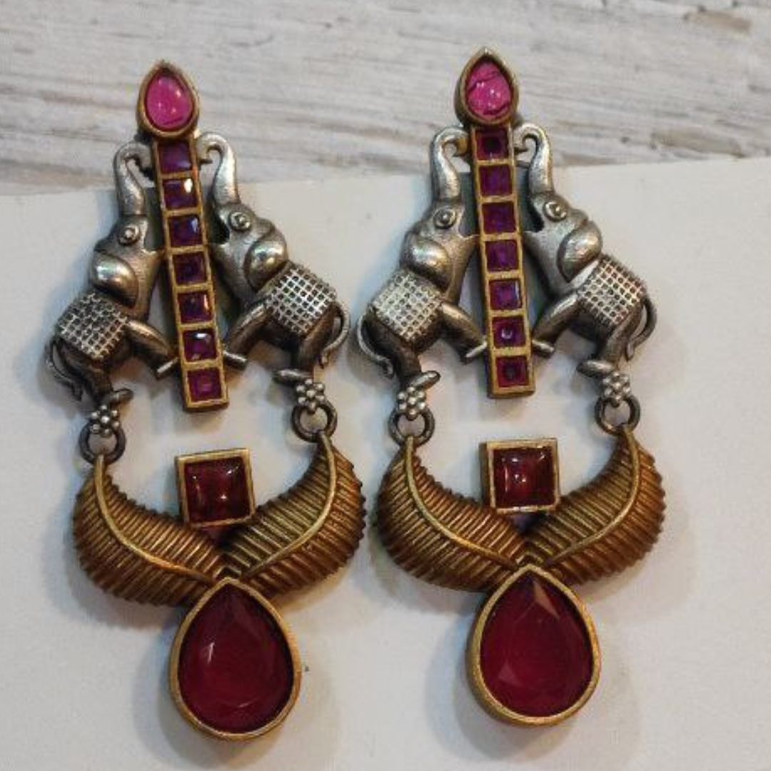 GAJGAMINI RANI PINK EARRING